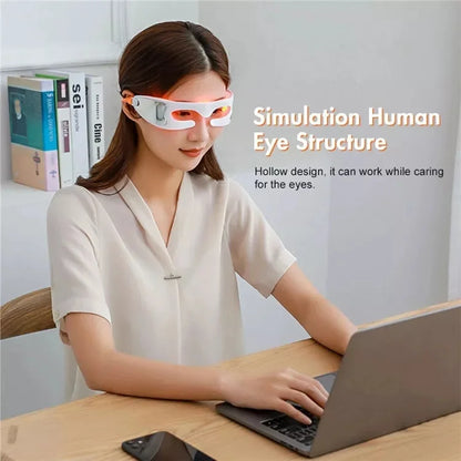 Anti-Aging Eye Massager Red Light Therapy Electric Vibration Eyes Fatigue Relief Relaxation Relieve Dark Circles Eye Care Beauty