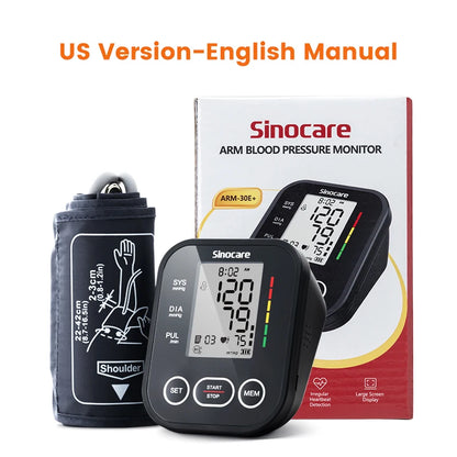 Blood Pressure Monitor Digital Sphygmomanometer Automatic Tensiometer Tonometer Home Medical Use Heart Rate Pulse Meter