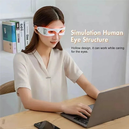 Anti-Aging Eye Massager Red Light Therapy Electric Vibration Eyes Fatigue Relief Relaxation Relieve Dark Circles Eye Care Beauty