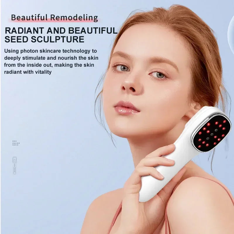 NEW Red Light Therapy For Face Anti Aging Wrinkle Removal Skin Tightening Machine Face Lift LED Light Therapy Facial Massager